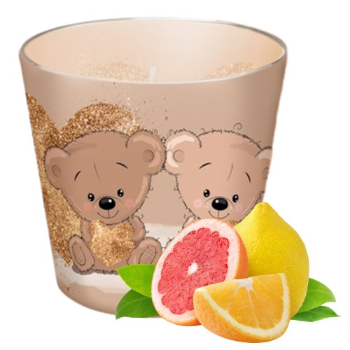 ŚWIECA ZAPACHOWA W SZKLE  TEDDY BEAR SHINY HEART  115 G