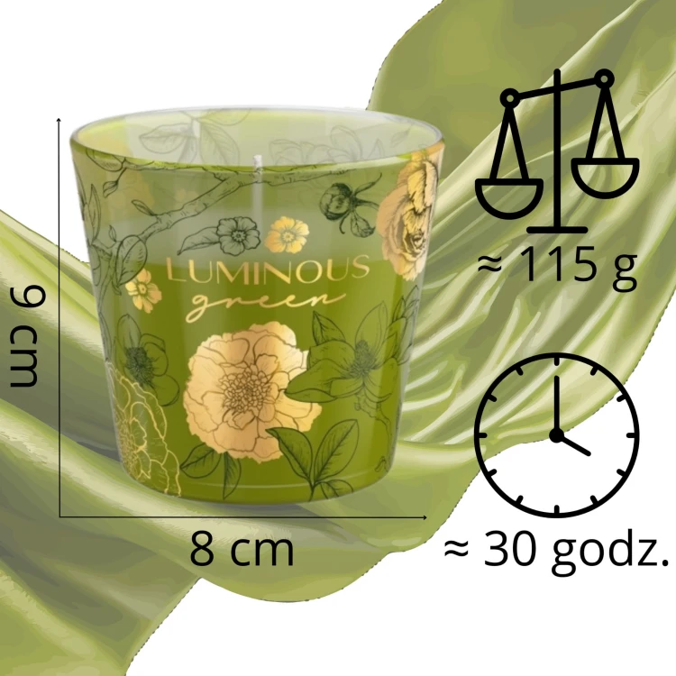 ŚWIECA ZAPACHOWA W SZKLE  FLORAL GARDEN LUMINOUS  115 G