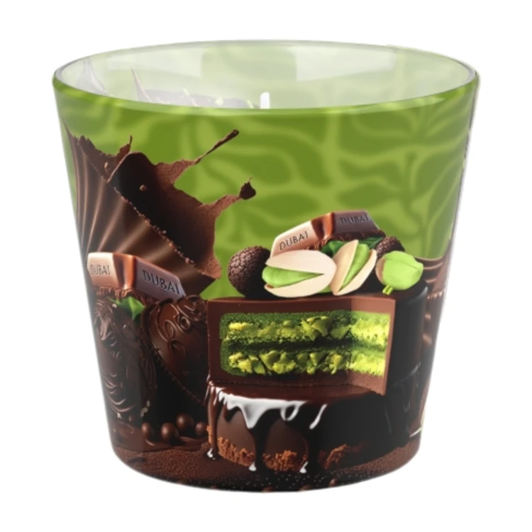 ŚWIECA ZAPACHOWA W SZKLE  DUBAI CHOCOLATE  115 G