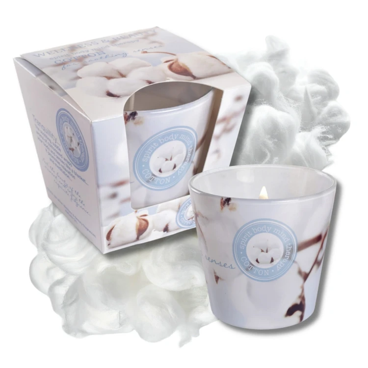 ŚWIECA ZAPACHOWA W SZKLE  WELLNESS & BEAUTY COTTON  115 G
