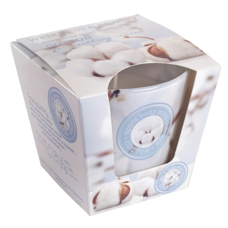ŚWIECA ZAPACHOWA W SZKLE  WELLNESS & BEAUTY COTTON  115 G