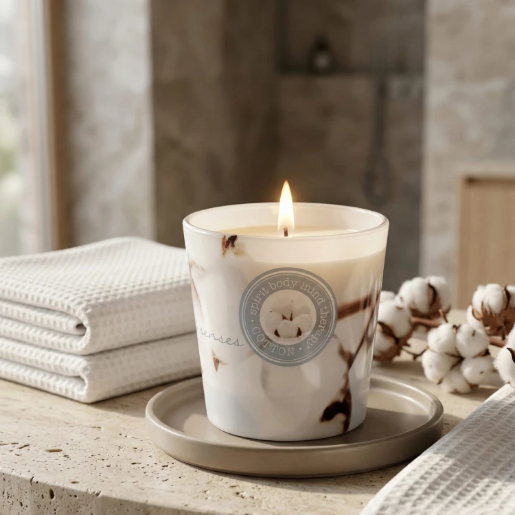 ŚWIECA ZAPACHOWA W SZKLE  WELLNESS & BEAUTY COTTON  115 G