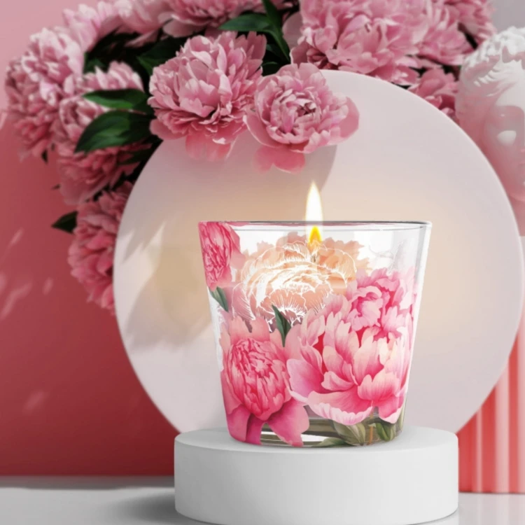 ŚWIECA ZAPACHOWA W SZKLE  PEONY PINK SUNSET  115 G