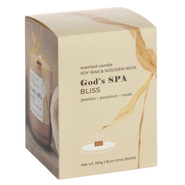 ŚWIECA ZAPACHOWA W SZKLE  GOD'S & SPA BLISS  150 G