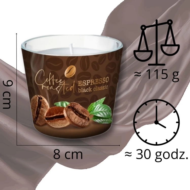 ŚWIECA ZAPACHOWA W SZKLE  COFFE ROASTED ESPRESSO  115 G