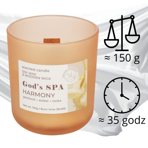 ŚWIECA ZAPACHOWA W SZKLE  GOD'S & SPA HARMONY  150 G