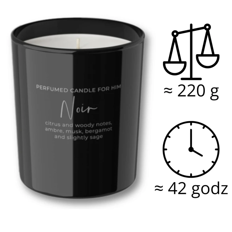 ŚWIECA ZAPACHOWA W SZKLE  FOR HIM NOIR  220 G