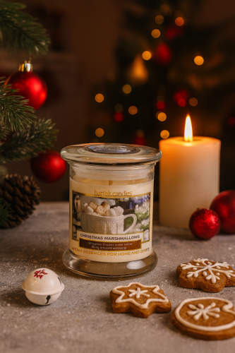 ŚWIECA ZAPACHOWA W SZKLE  CHRISTMAS MARSHMALLOWS  260 G