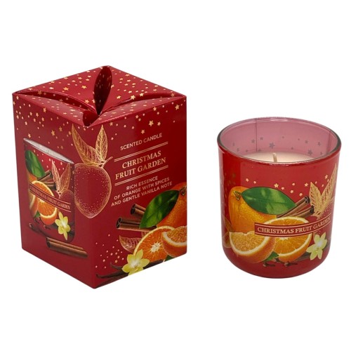 ŚWIECA ZAPACHOWA W SZKLE  CHRISTMAS FRUIT GARDEN ORANGE  150 G