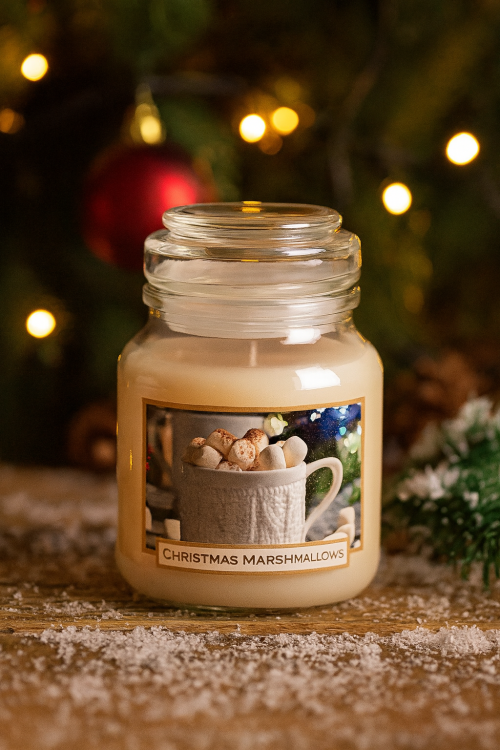 ŚWIECA ZAPACHOWA SŁOIK  CHRISTMAS MARSHMALLOWS 130 G