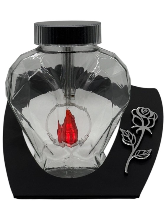 ZNICZ SOLARNY 1/25/MC BIAŁE SERCE NA PODSTAWCE CZARNEJ