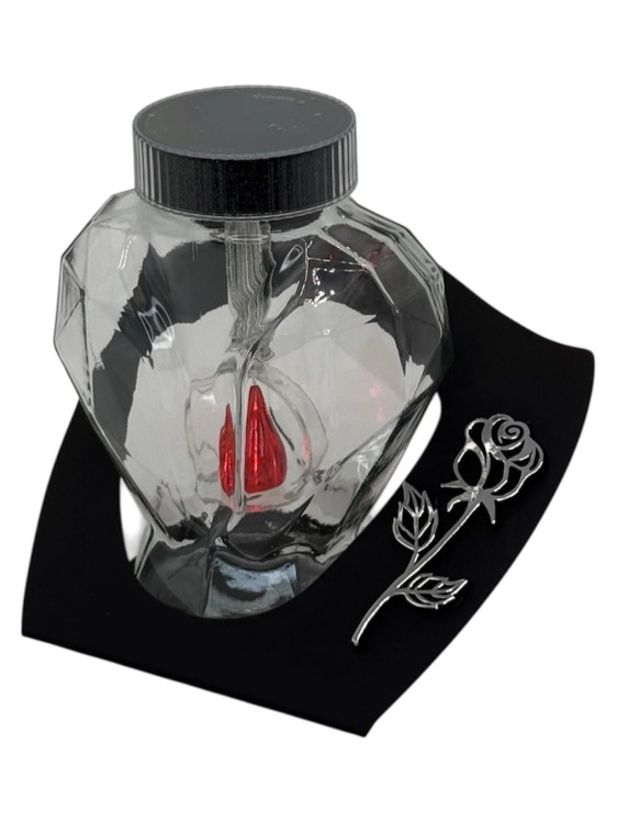 ZNICZ SOLARNY 1/25/MC BIAŁE SERCE NA PODSTAWCE CZARNEJ