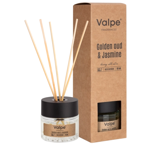 DYFUZOR W SZKLE  VD-008-521  ZŁOTY OUD I JAŚMIN